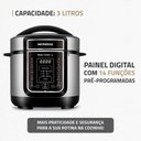 Ver imagem 2 de Panela de Pressão Elétrica Mondial Master Cooker 3l com 14 Funções 700w Preto/inox 127v - Pe-40