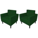 Ver imagem 1 de Kit 2 Poltronas Decorativa Leticia Slim Suede Verde Pés Madeira Ms Decor