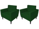 Ver imagem 1 de Kit 2 Poltronas Decorativa Leticia Slim Suede Verde Pés Madeira Ms Decor