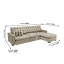 Ver imagem 2 de Sofá Berlin 3.85x1.70m com Chaise Super Pillow Top - Bege