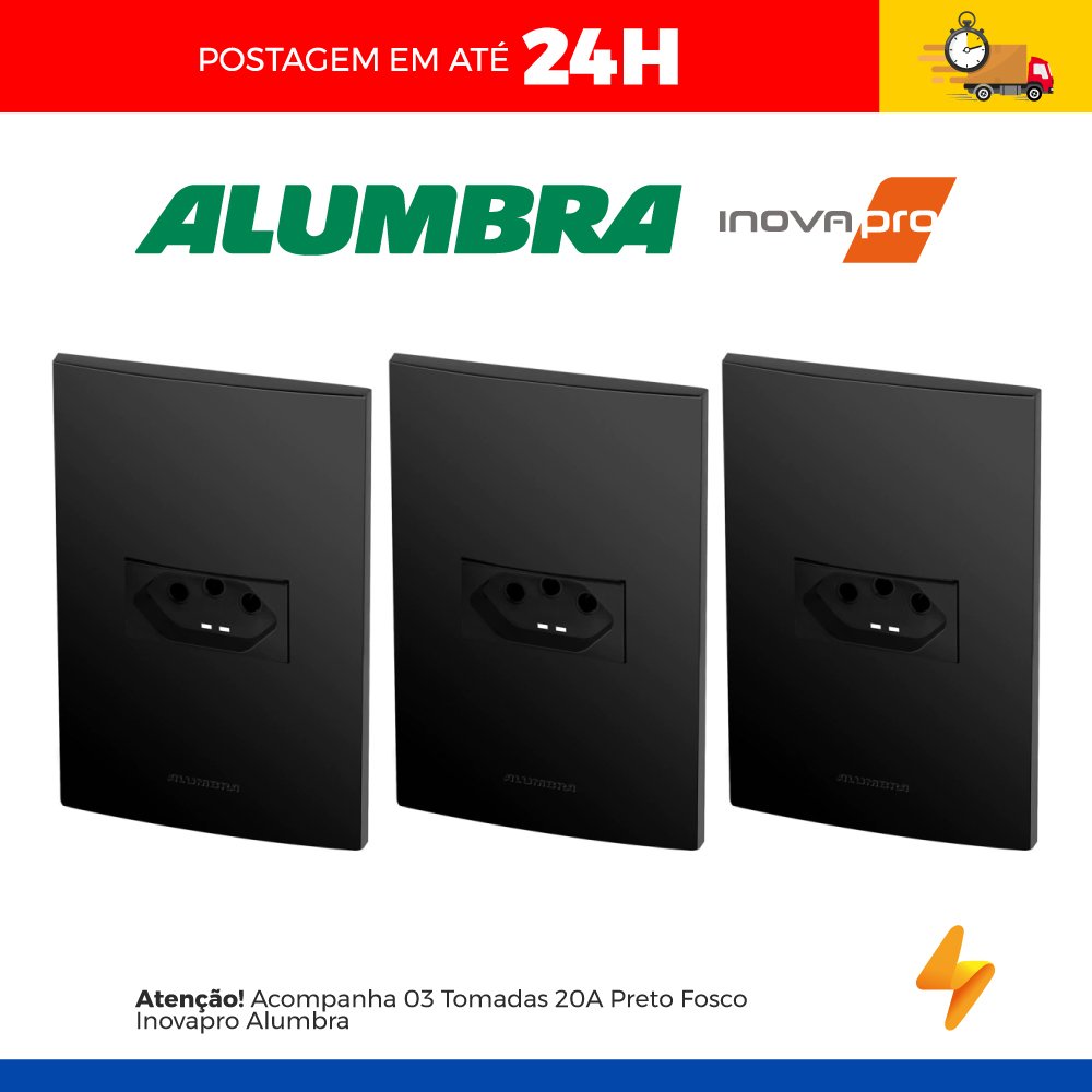 Kit Tomadas e Interruptores Preto Ébano(fosco) Inovapro - Alumbra ...