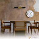 Ver imagem 2 de Lustre Pendente Dot Slim Redondo 55cm LED 3000k 19W Bivolt Preto