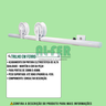 Kit para Porta até 70cm Roldana Aparente Tubular Branco - 1,40m - 5