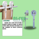 Ver imagem 6 de Kit para Porta até 70cm Roldana Aparente Tubular Branco - 1,40m