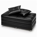 Ver imagem 1 de Puff Cama Casal Dobravel 130cm com Rodizios e Almofada Cor: Corissimo Preto