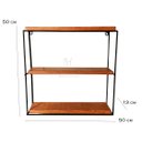 Ver imagem 2 de prateleira tripla ferro e madeira suporte de parede multiuso jardim cozinha banheiro quarto MINAS AR