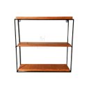 Ver imagem 1 de prateleira tripla ferro e madeira suporte de parede multiuso jardim cozinha banheiro quarto MINAS AR