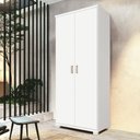 Ver imagem 2 de Armário Multiuso 2 Portas 4 Prateleiras New F08 Branco - Mpozenato
