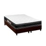 Cama Box King: Colchão Espuma D33 Black e White Double Face + Base Crc Suede Brown(193x203) - 1