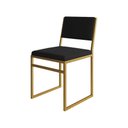 Ver imagem 3 de Kit 4 Cadeiras Isa Industrial Veludo Base Dourado para Mesa Sala Cozinha Decor Home - Dourado/preto