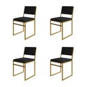 Ver imagem 1 de Kit 4 Cadeiras Isa Industrial Veludo Base Dourado para Mesa Sala Cozinha Decor Home - Dourado/preto