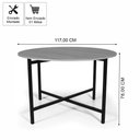 Ver imagem 4 de Mesa de Jantar 4 Lugares Redonda Dobrável Prática Preta - Straub Web