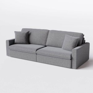 Sofá Cama Bélgica Retrátil e Reclinável 2,10m em Chenille Refúgio Cinza Médio - Home Mobily