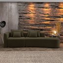 Ver imagem 2 de Sofá Curvo Decorativo Kimiko 297cm 2 Lugares Sala de Estar com Chaise Veludo Marrom G52 - Gran Belo
