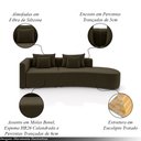 Ver imagem 3 de Sofá Curvo Decorativo Kimiko 297cm 2 Lugares Sala de Estar com Chaise Veludo Marrom G52 - Gran Belo