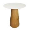 Mesa de Apoio Cone Base Laminada em Madeira Natural - Tampo Off White 70 cm Altura 60 cm Personal De - 1