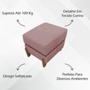 Ver imagem 2 de Puff Recamier Kodama para Cama de Solteiro 50cm Bouclé Pé Castanho - Rosê Bouclé