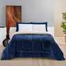 Coberdrom Sherpa Edredom Dupla Face Cobertor Manta Felpuda Liso Cama Casal Queen - Azul Marinho - 2