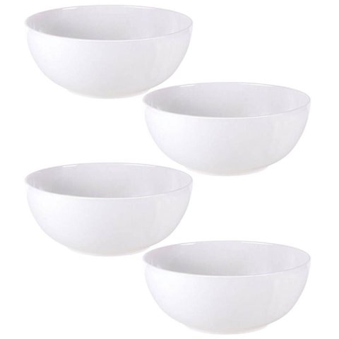Cj 4 Saladeiras Porcelana Tramontina 24cm Branca Salada Sobremesa Buffet Restaurante