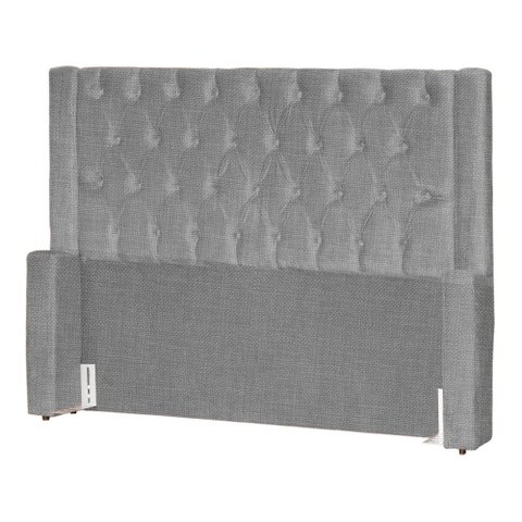 Cabeceira Para Cama Box Emma Linho Queen Cinza