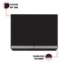 Ver imagem 5 de Armário Aéreo de Cozinha Lavanderia 02 Portas Eva Preto 80 cm - D’Rossi