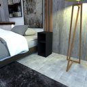 Ver imagem 2 de Mesa de Cabeceira Simples Preto Minimalista Moderno Mesa Lateral Mdf Preta