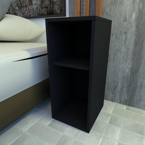 Mesa de Cabeceira Simples Preto Minimalista Moderno Mesa Lateral Mdf Preta