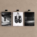 Ver imagem 2 de Kit 3 Quadro Decorativo Boxe Luta para Quarto Academia Ct Qualidade Premium Moderno 28x20cm
