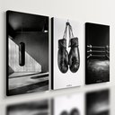 Ver imagem 1 de Kit 3 Quadro Decorativo Boxe Luta para Quarto Academia Ct Qualidade Premium Moderno 28x20cm