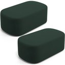 Ver imagem 1 de Kit 02 Puffs Decorativos Orgânicos para Living Quarto 100cm Doha W01 Suede Verde Musgo - Lyam Decor