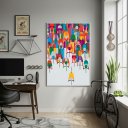Ver imagem 1 de Quadro Decorativo Imensidão de Ciclistas-70x50cm Mold Preta