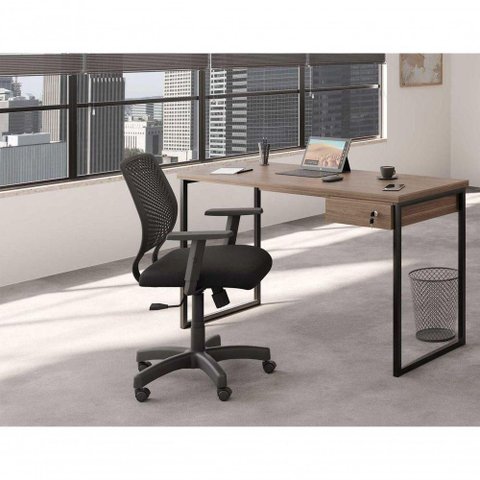 Escrivaninha Retangular Aquarela Moderno 1 Gaveta MDP 120cm Affara