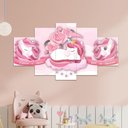 Ver imagem 7 de Kit Quadros Quarto Infantil Unicórnio Rosa Menina