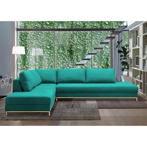 Sofá de Canto em L , Chaise Lado Esquerdo - EGO002:VERDE