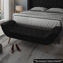 Ver imagem 2 de Puff Recamier Calçadeira 160cm Pés Palito Madeira Venêto P02 Sintético Preto - Mpozenato