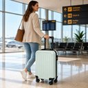 Ver imagem 2 de Mala de Viagem Bordo ABS Rigida Anac 10kg Aviao Bagagem 4 Rodinhas 360 Graus Cadeado Senha Anti Roub