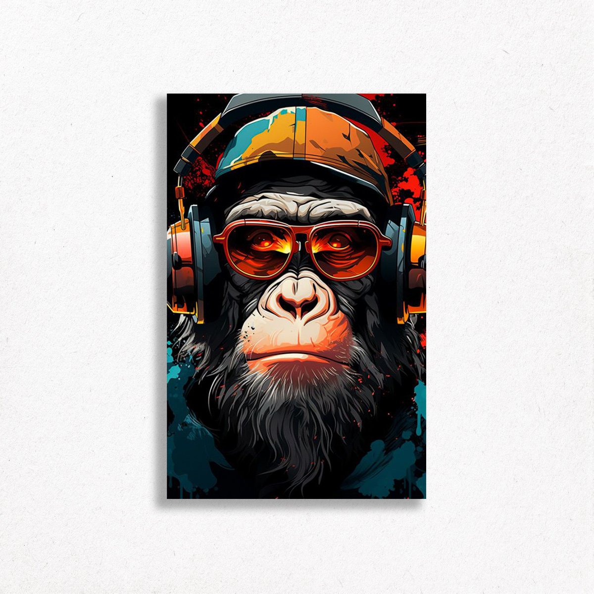 Quadro Decorativo Macaco Fone de Ouvido Óculos Gamer:macaco - 2