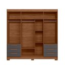 Ver imagem 3 de Guarda Roupa Roupeiro Casal com Espelhos 4 Portas 6 Gavetas Irati 4.6 Jatoba Grafite Santos Andirá