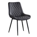Ver imagem 3 de Cadeira Jantar Estofada Courino C/ Matelassê Base Aço 4 Un Cor:preto