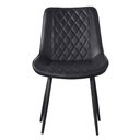 Ver imagem 2 de Cadeira Jantar Estofada Courino C/ Matelassê Base Aço 4 Un Cor:preto