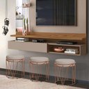 Ver imagem 3 de Puff Babu Bronze Suede Bege Metal Móveis