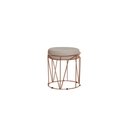 Ver imagem 1 de Puff Babu Bronze Suede Bege Metal Móveis