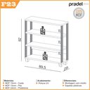Ver imagem 2 de Mini Estante Estilo Industrial 89,5cm 4 Prateleiras F23 Pradel Móveis Pradel F23