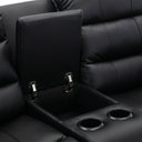 Ver imagem 5 de Poltrona Reclinável Manual de Cinema Oscar 2 Lugares Baú/massagem/aquecimento Pu Preto G31 - Laura