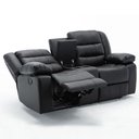 Ver imagem 7 de Poltrona Reclinável Manual de Cinema Oscar 2 Lugares Baú/massagem/aquecimento Pu Preto G31 - Laura