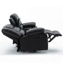 Ver imagem 3 de Poltrona Reclinável Manual de Cinema Oscar 2 Lugares Baú/massagem/aquecimento Pu Preto G31 - Laura