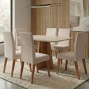 Ver imagem 3 de Conjunto Sala de Jantar Mesa 1,60m Moove 6 Cadeiras Veludo Milano Viero