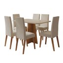 Ver imagem 1 de Conjunto Sala de Jantar Mesa 1,60m Moove 6 Cadeiras Veludo Milano Viero