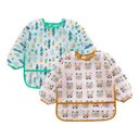 Ver imagem 1 de Babador Manga Longa Blw Kit 2unds - Cactus e Urso Baby Babador Blw, Babador Impermeável, Babador Man