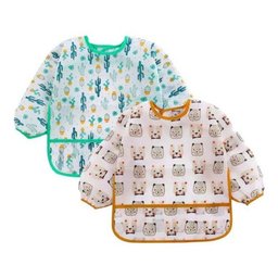Babador Manga Longa Blw Kit 2unds - Cactus e Urso Baby Babador Blw, Babador Impermeável, Babador Man - 1